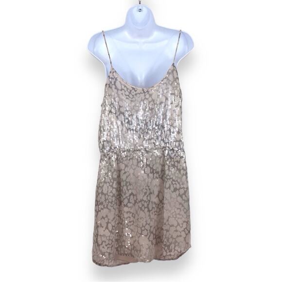 REBECCA TAYLOR Blush Pink Sequin Mini Slip Dress size 10 - Picture 6 of 10